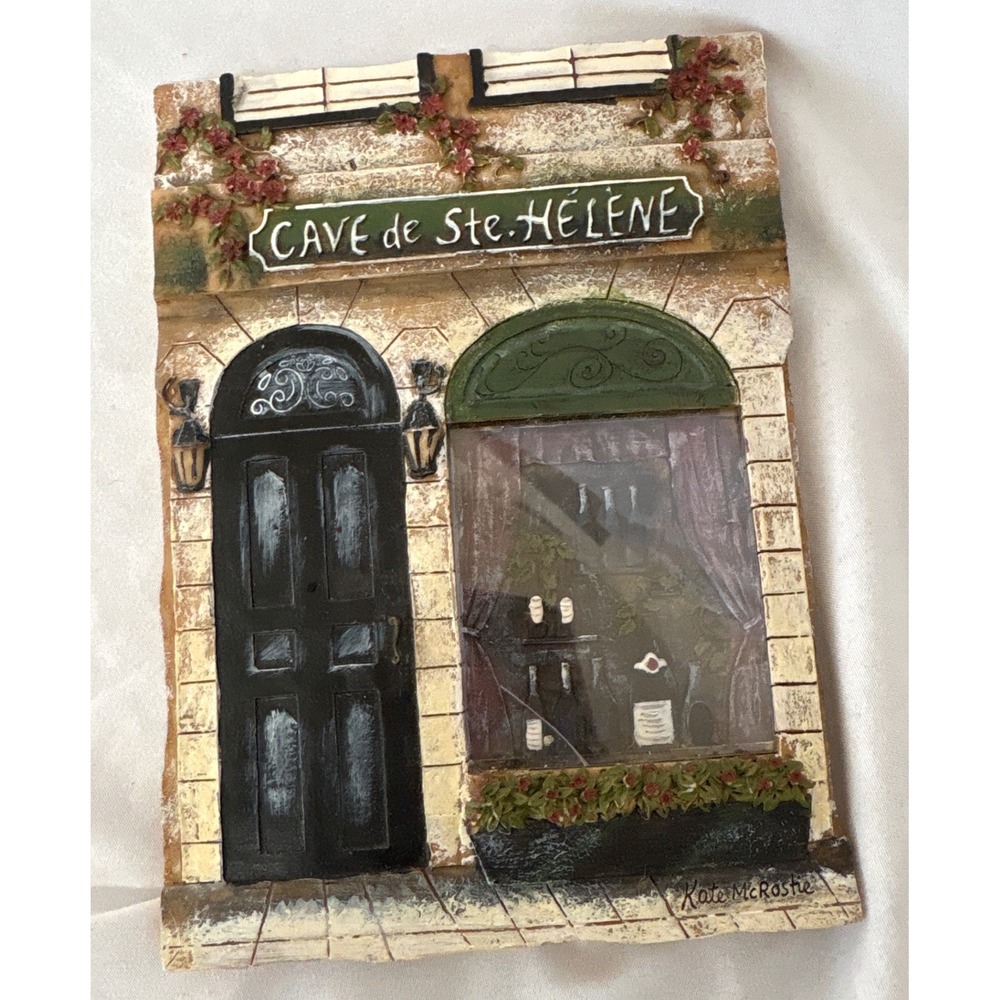 Kate McRostie Wall Plaque Small Multicolor French Bistro Wine Shop Decor